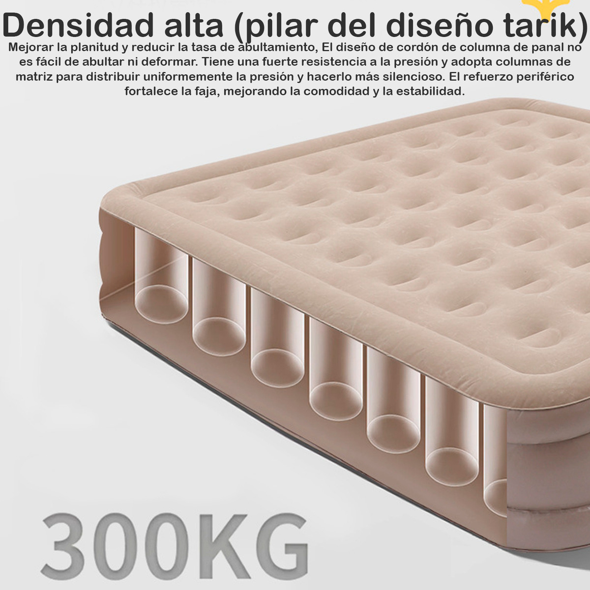 Colchon Inflable Bomba Recargable Cama 2 Plazas 45cm-1