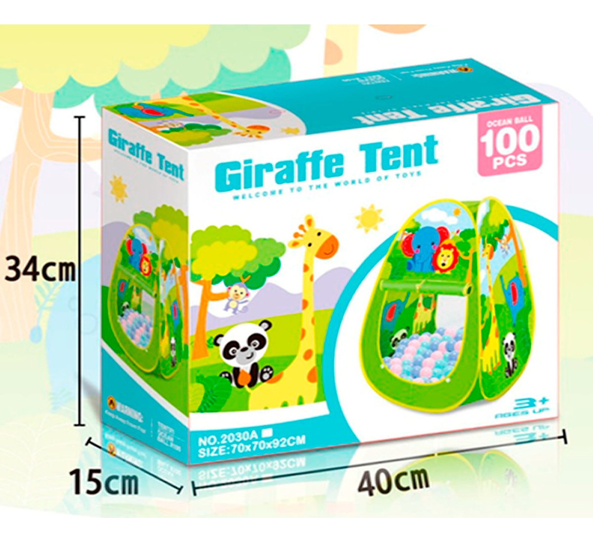 Carpa Infantil Piscina Con 100 Pelotas Animalitos Juego Niño-4