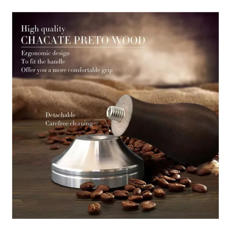 Tamper Acero y Madera Para Cafetera Espresso 5.8 mm Barista Cafe-1