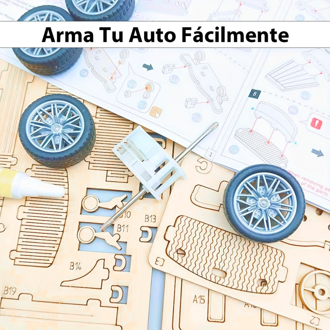 Puzzle 3d Madera Auto Clásico Armable Retro 65pcs Didáctico-5