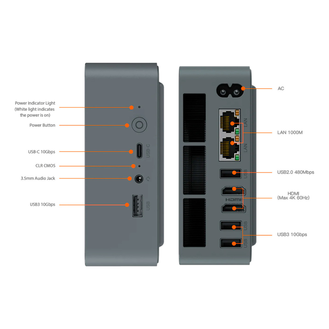Mini Pc Beelink Eqr5 Amd Ryzen 7 5825u 16gb + 500gb M.2 Rade-3