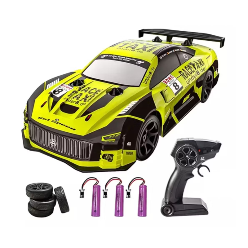 Auto Drift Control Remoto 4x4 Luces Neumaticos Repuestos Verde-0