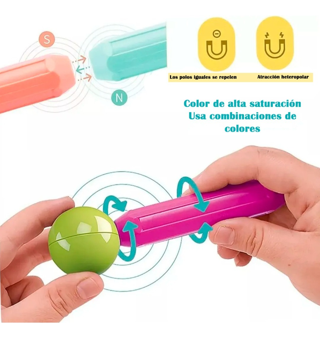 Bloques Magneticos 2 En 1 De Varillas 3d 84pzs Con Balde-4