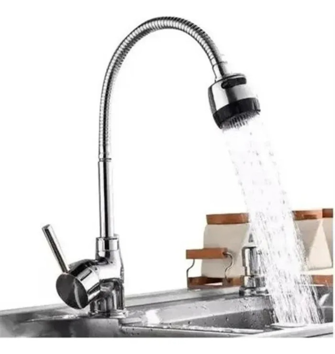 Llave Cocina Monomando Lavaplatos Flexible Brillante-3