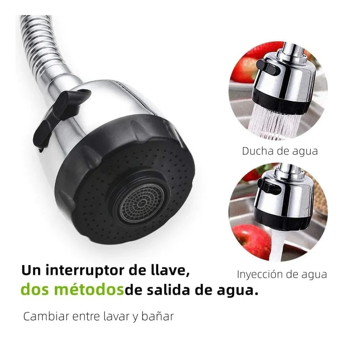 Llave Cocina Monomando Lavaplatos Flexible Brillante-6