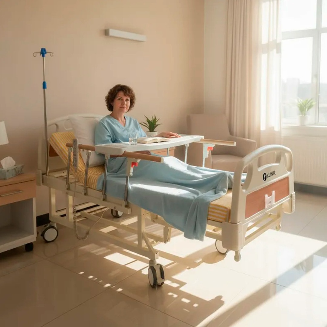 Cama Clinica Catre Electrica Pro 260kg Con Colchon Y Bandeja-4