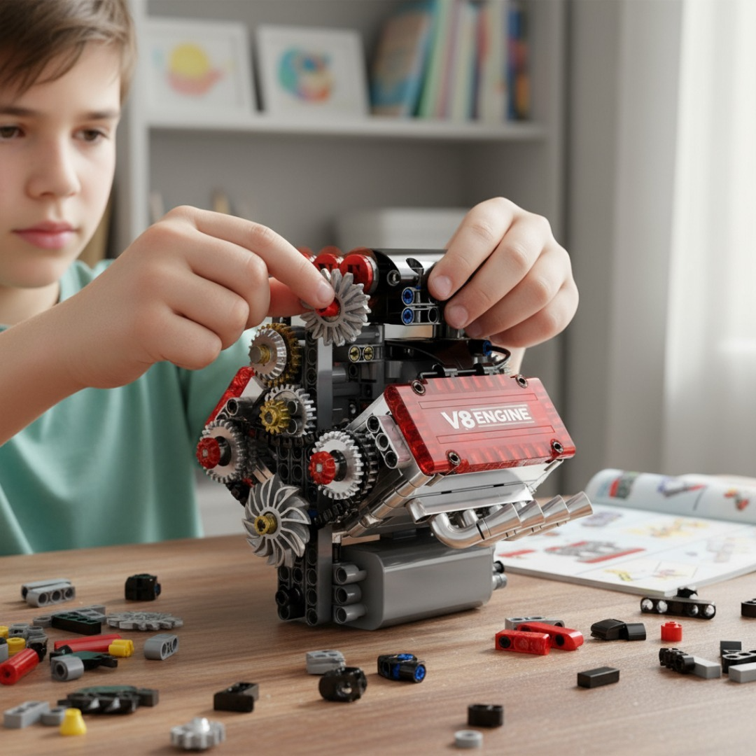 Motor V8 Armable Escala Construcción 478pcs A Pila Didactico-2