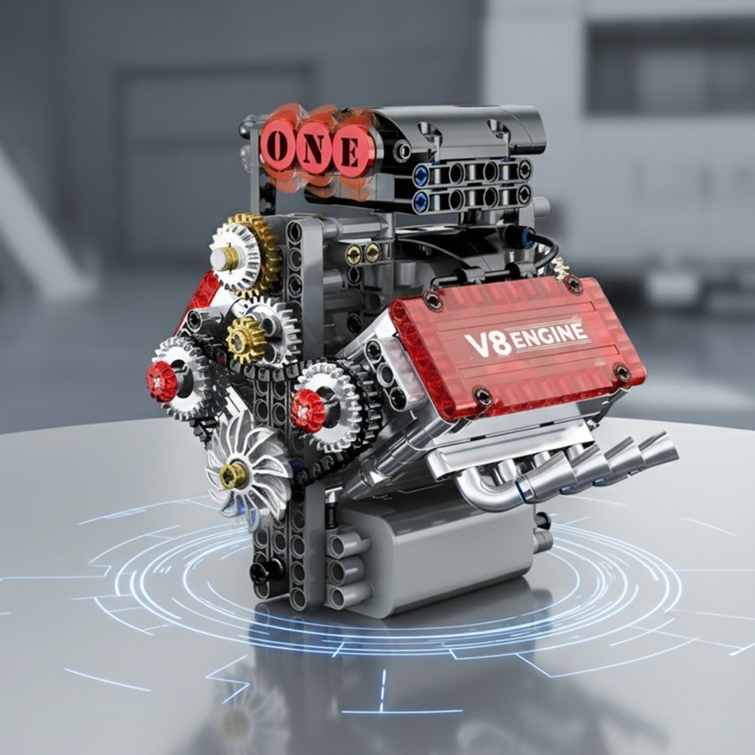 Motor V8 Armable Escala Construcción 478pcs A Pila Didactico-5