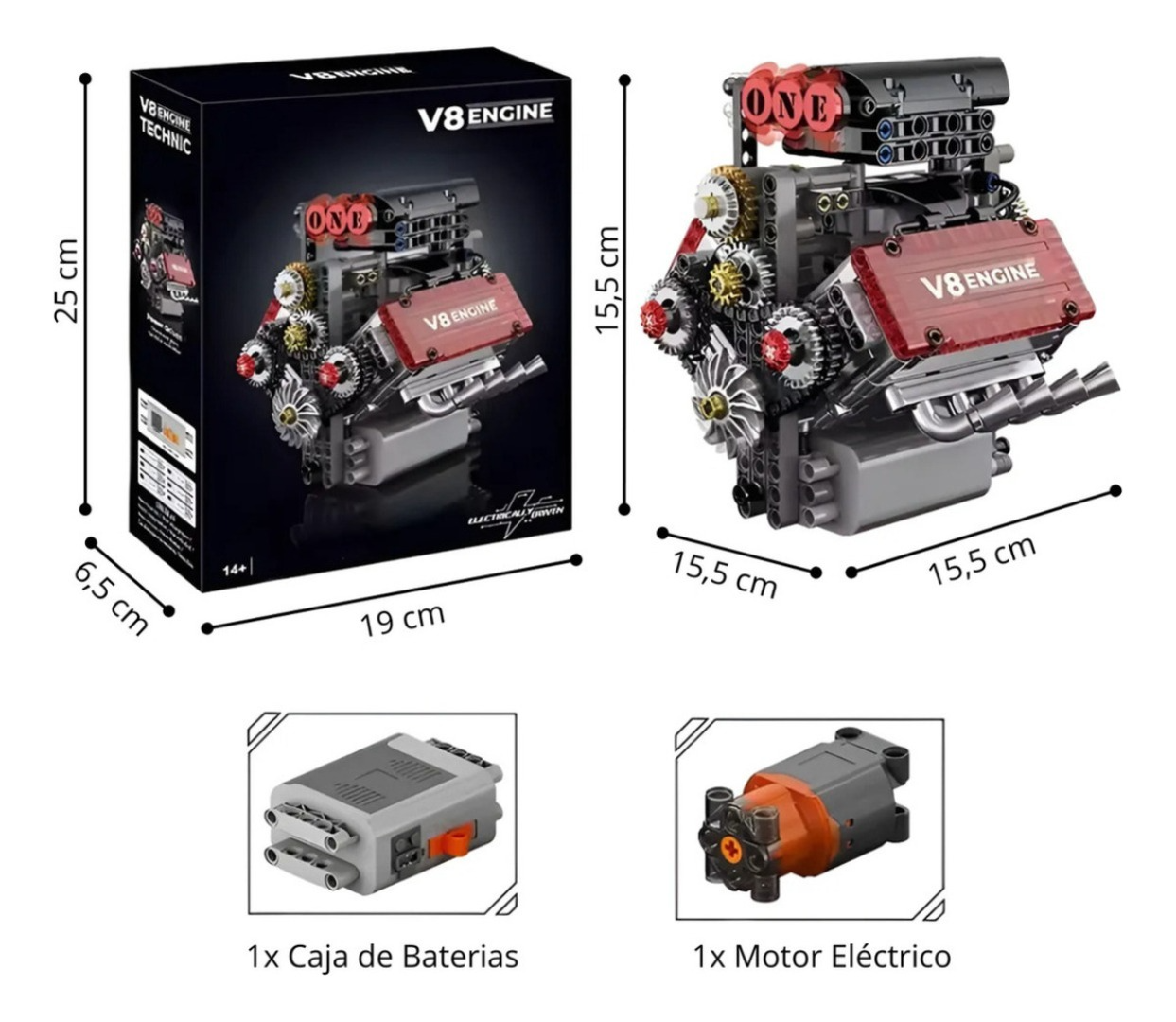 Motor V8 Armable Escala Construcción 478pcs A Pila Didactico-6