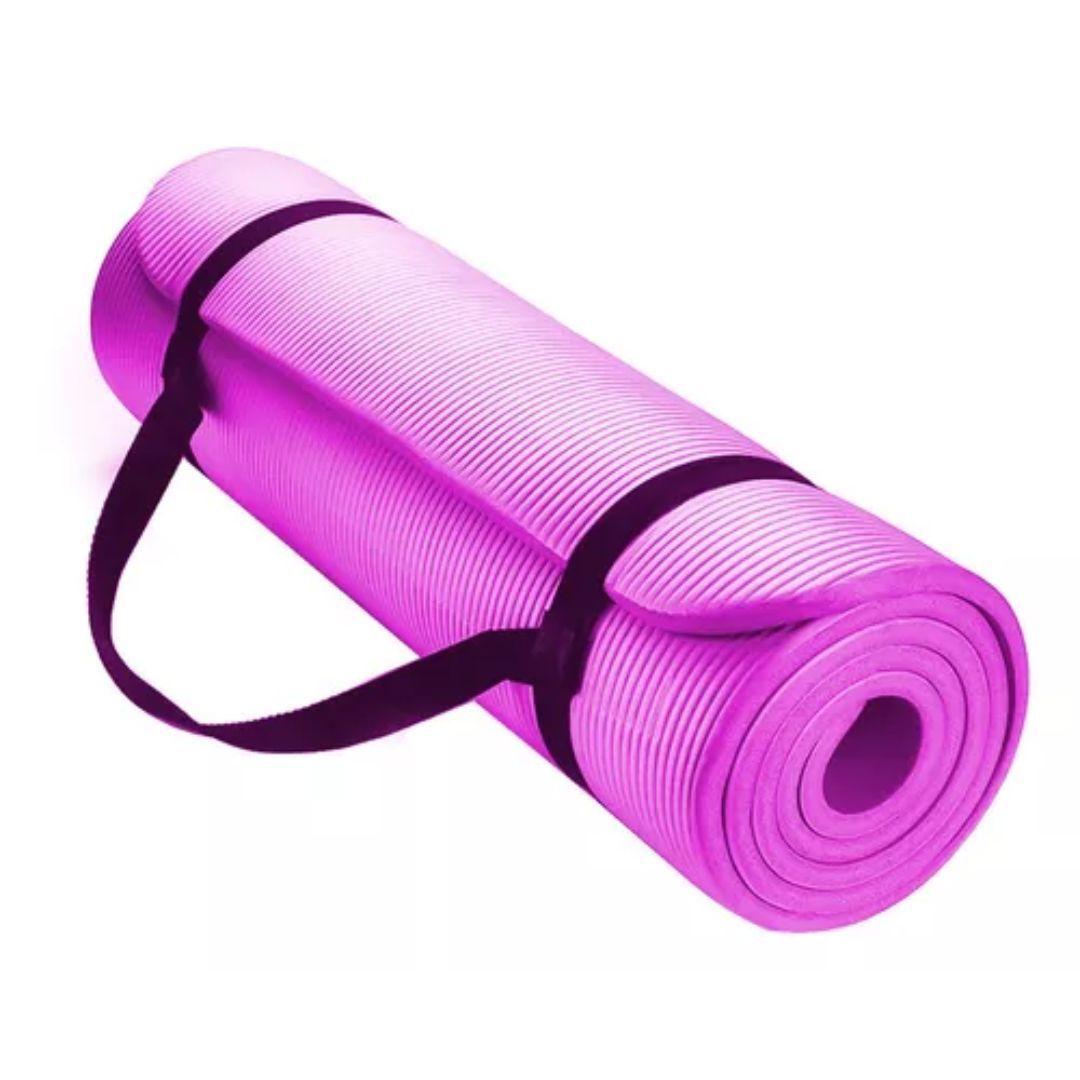 Mat Yoga 10 Mm Alfombra Resistente Gruesa Fucsia-0