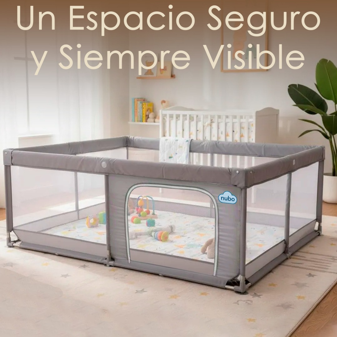 Corral Infantil Bebe Malla Y Tela Con Pelotas 180x200cm-3