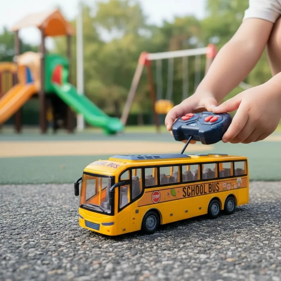 Auto Control Remoto Bus Escolar Escala 1:30 Recargable-2