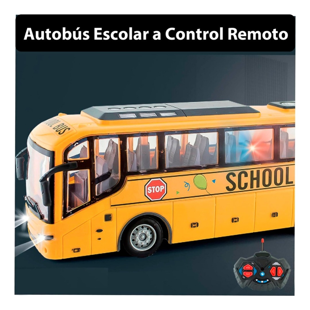 Auto Control Remoto Bus Escolar Escala 1:30 Recargable-3