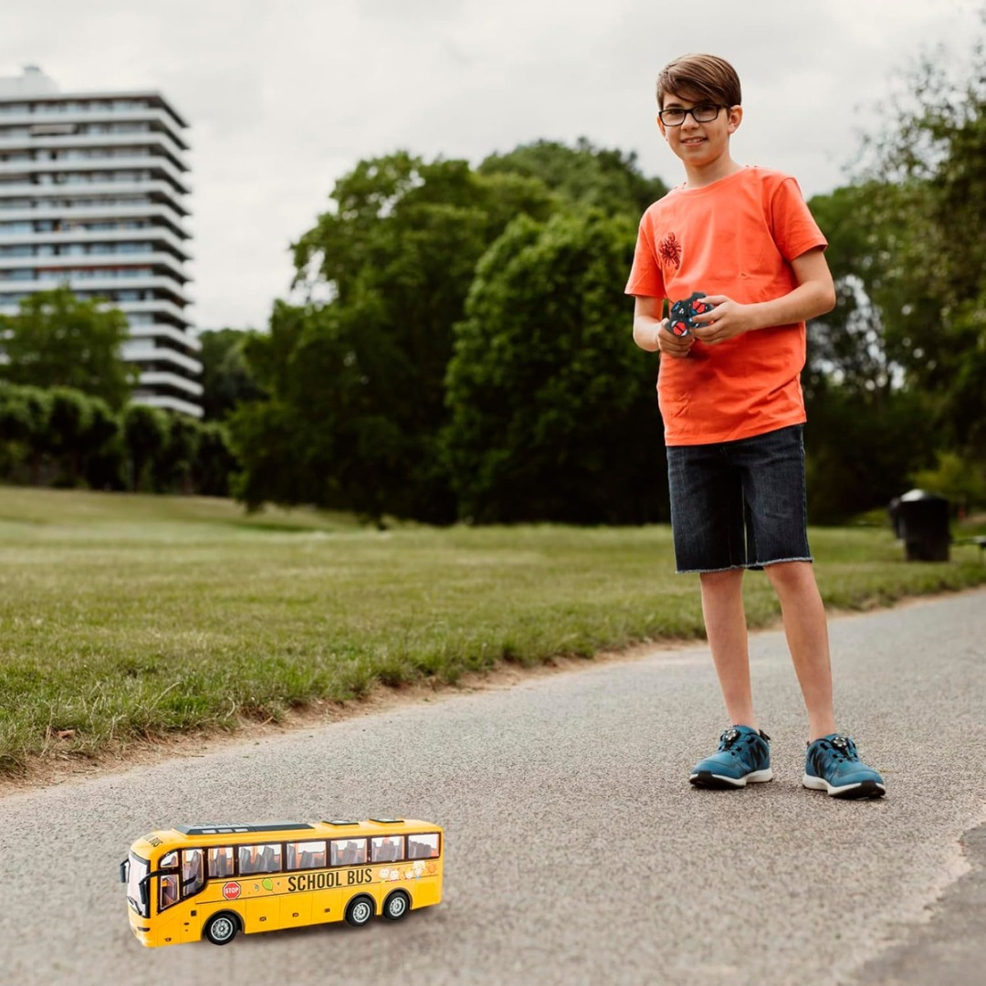 Auto Control Remoto Bus Escolar Escala 1:30 Recargable-4