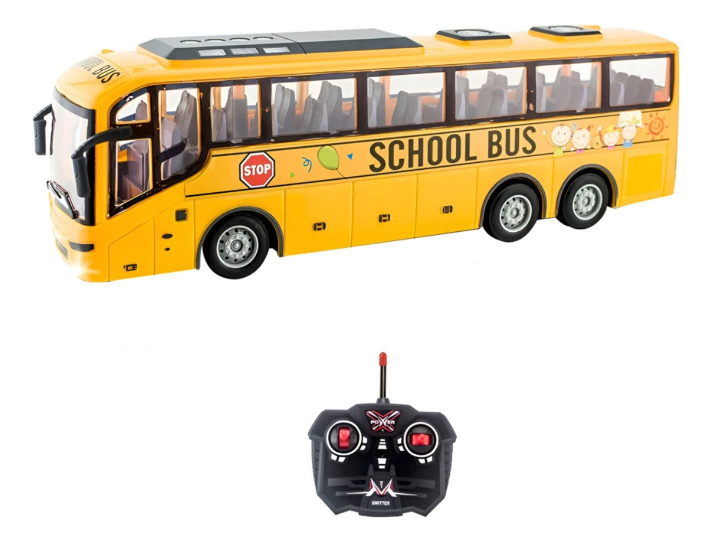 Auto Control Remoto Bus Escolar Escala 1:30 Recargable-6