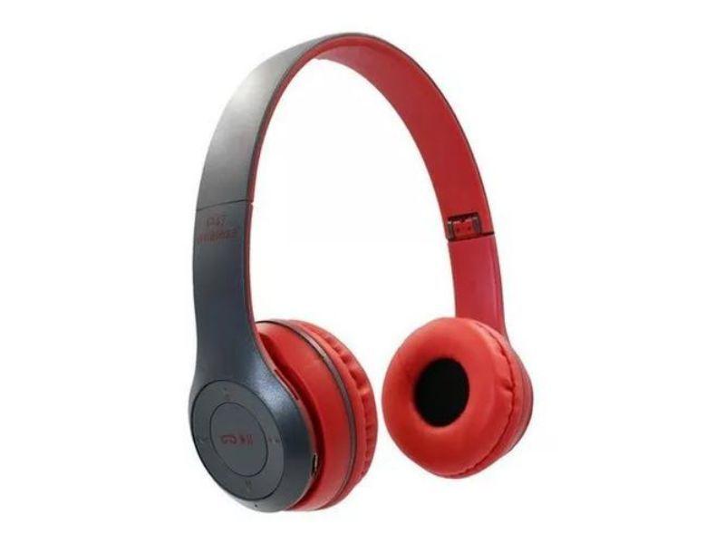 Audifonos Bluetooth Radio Mp3 Video Conferencia Rojo P47-0