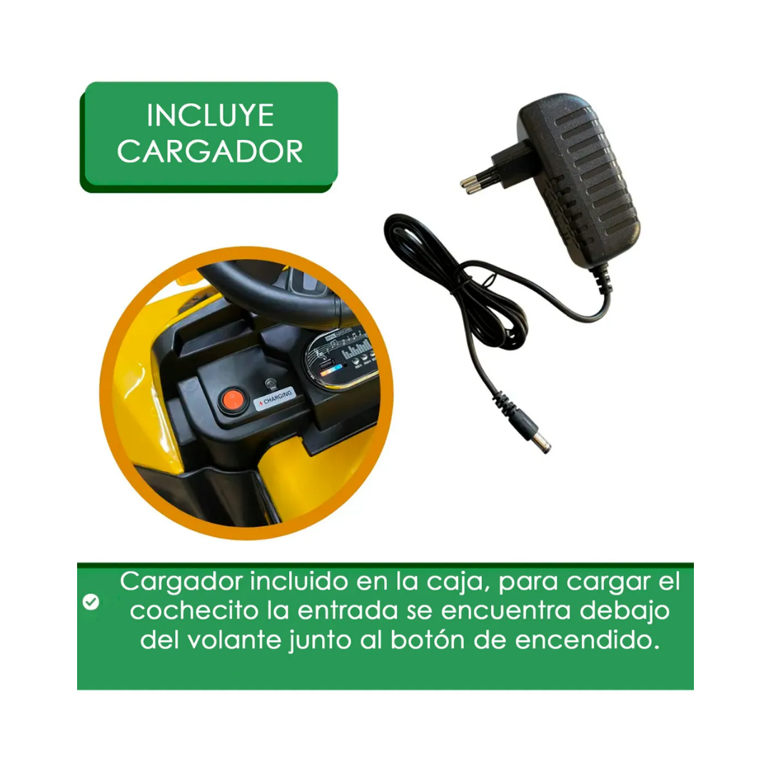 Auto Electrico Niños Retroexcavadora Bateria Alta Duracion Amarillo Agregar a favoritos-7