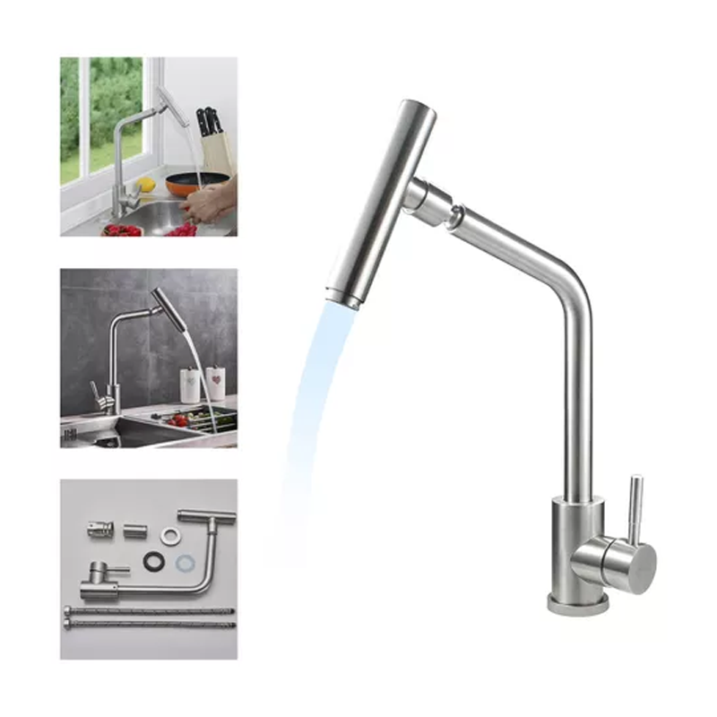 Llave Monomando Lavaplatos Acero Inoxidable Cocina Moderno-0