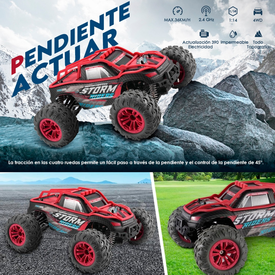 Auto A Control 4x4 Todo Terreno Rider Storm 1:14 Profesional Varios Colores-2
