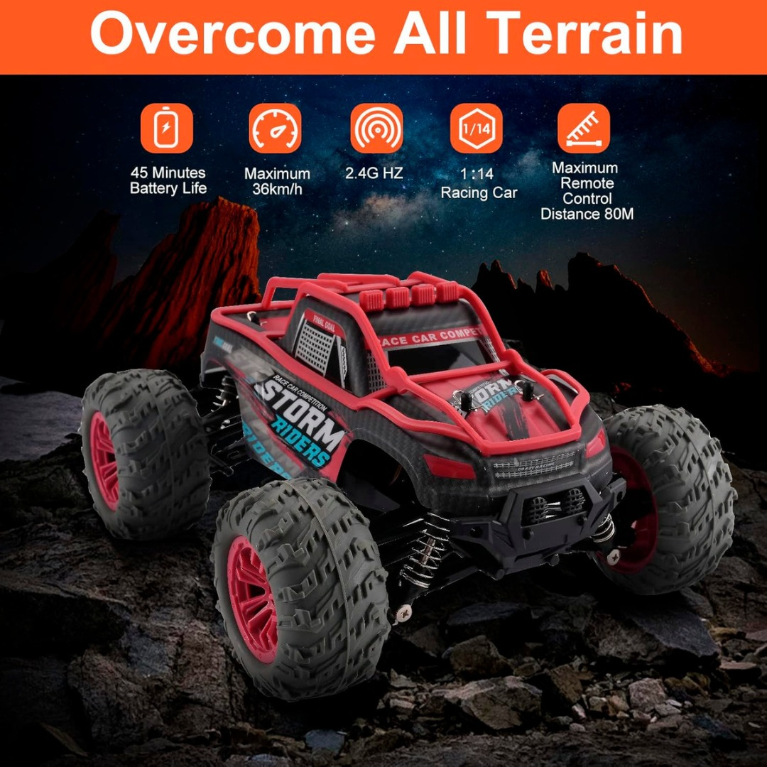 Auto A Control 4x4 Todo Terreno Rider Storm 1:14 Profesional Varios Colores-5
