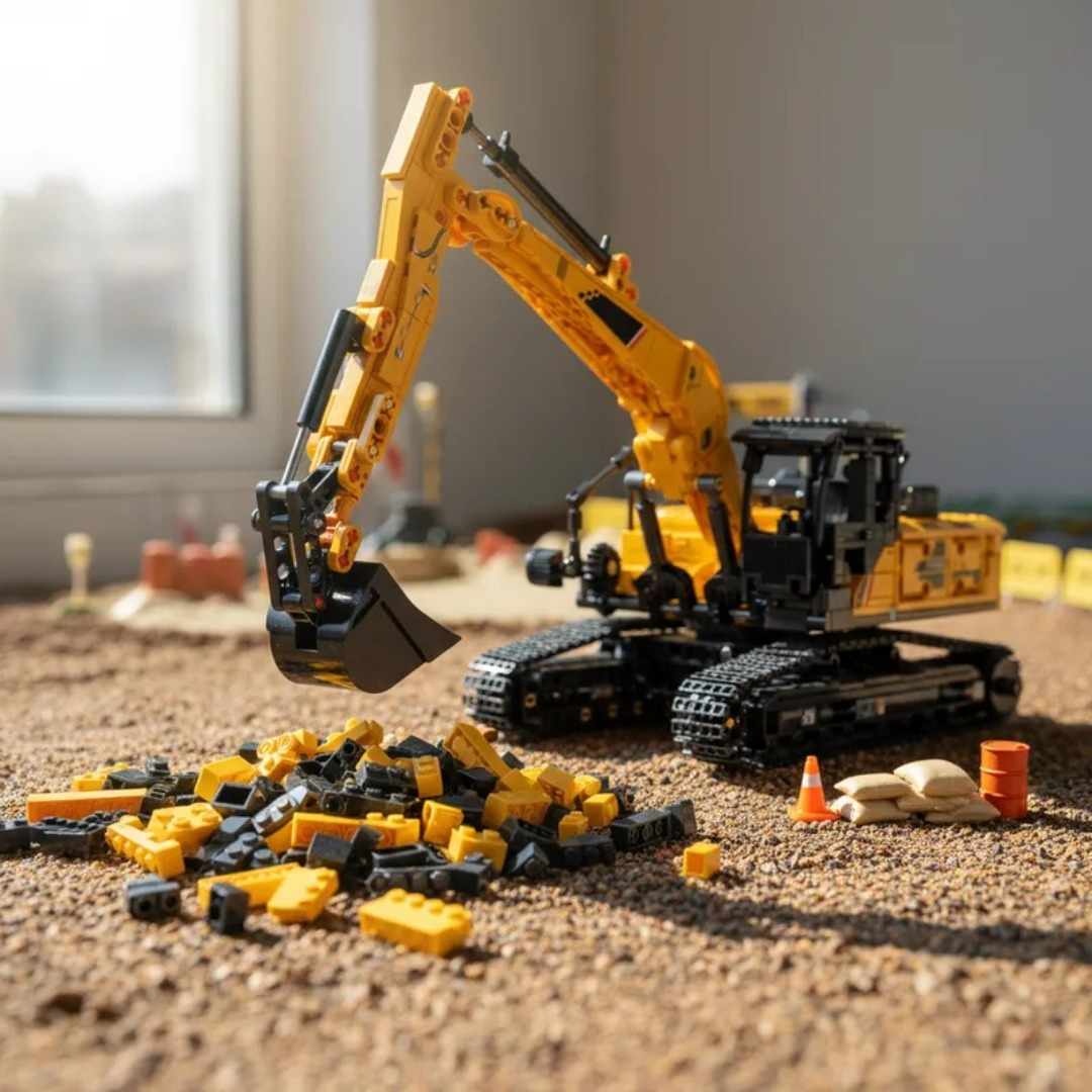 Juguete Armable De Excavadora 1022 Pzs Didáctico Escala 1:26-3