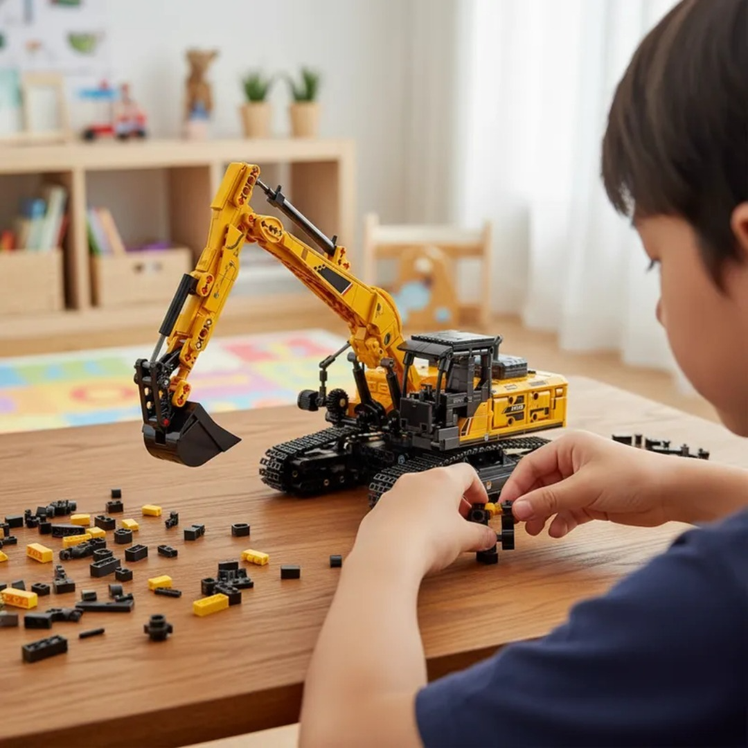 Juguete Armable De Excavadora 1022 Pzs Didáctico Escala 1:26-6