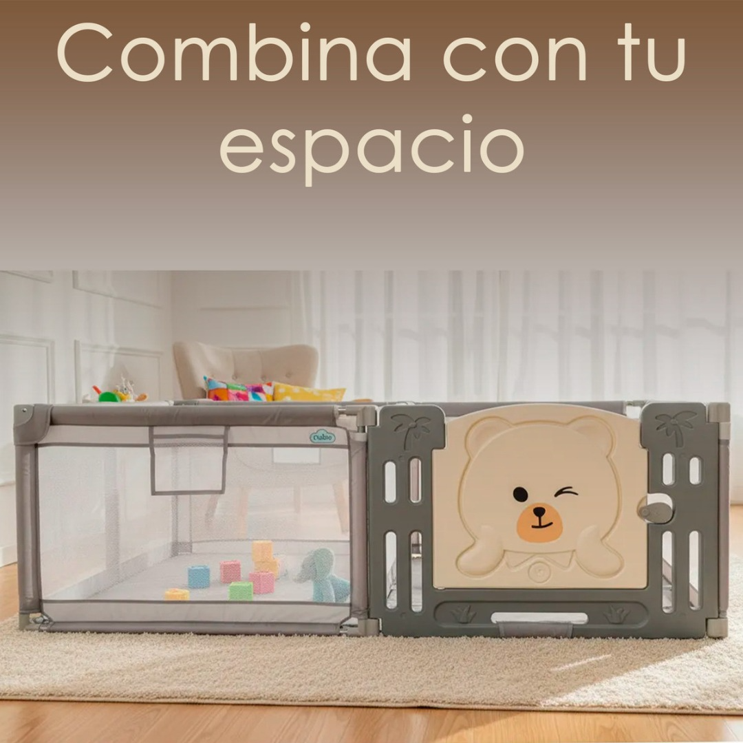 Corral Infantil Puerta De Oso Y Malla Oxford 120x180cm Oso-2