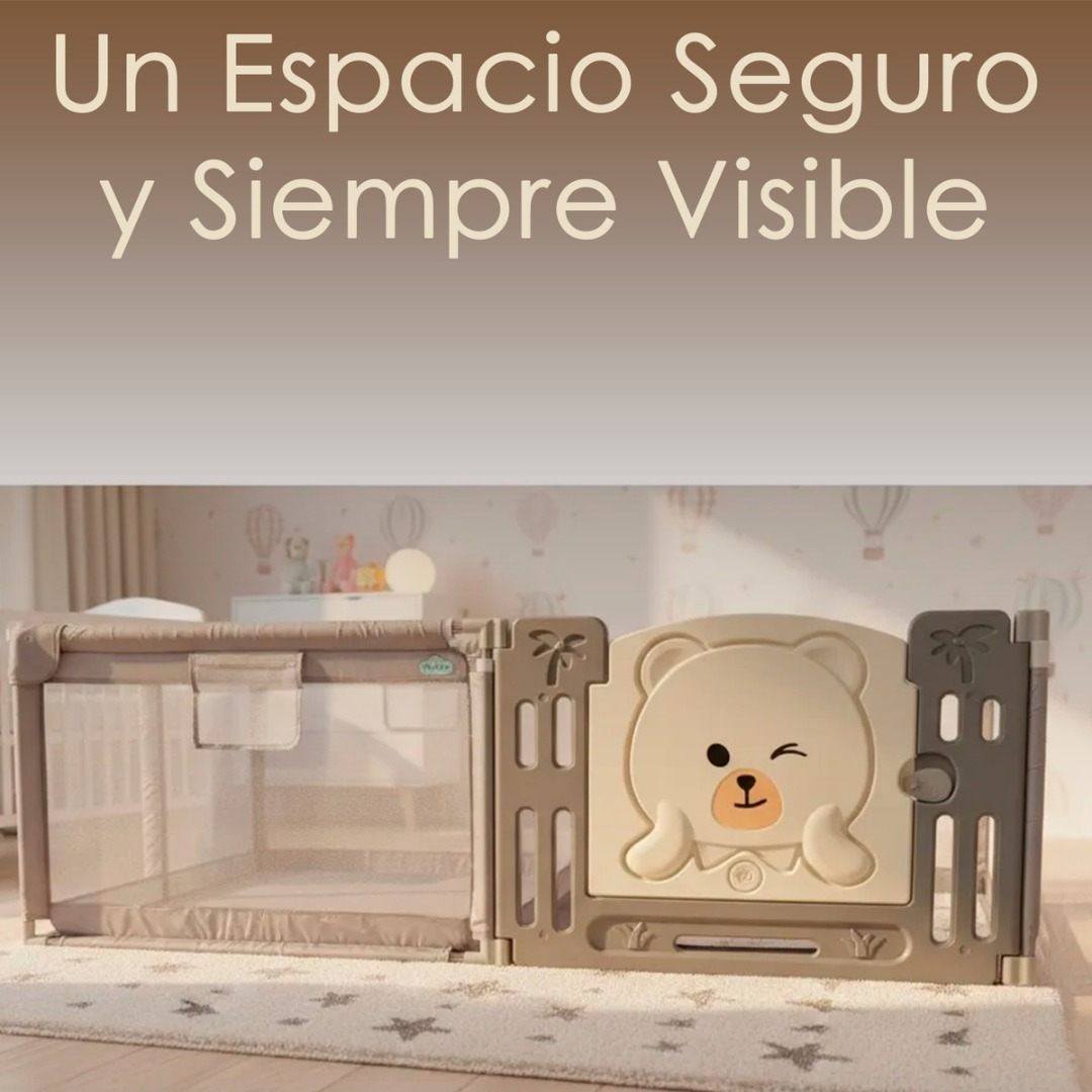 Corral Infantil Puerta De Oso Y Malla Oxford 120x180cm Oso-4