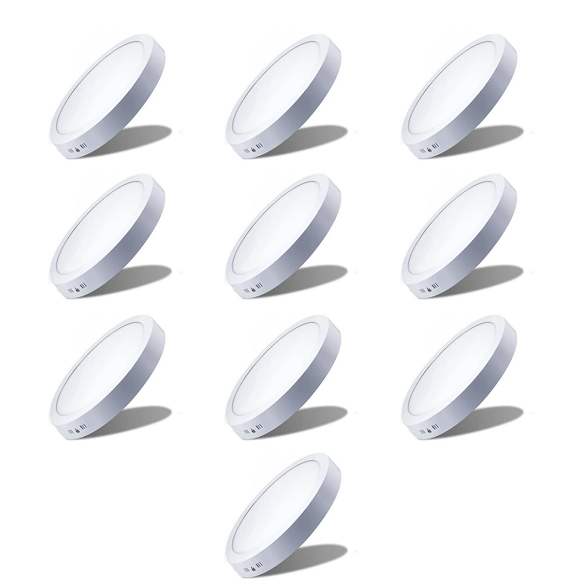 Pack 10 Foco Sobrepuesto Redondo 18w Luz Blanca fria Panel Led Plafon-0