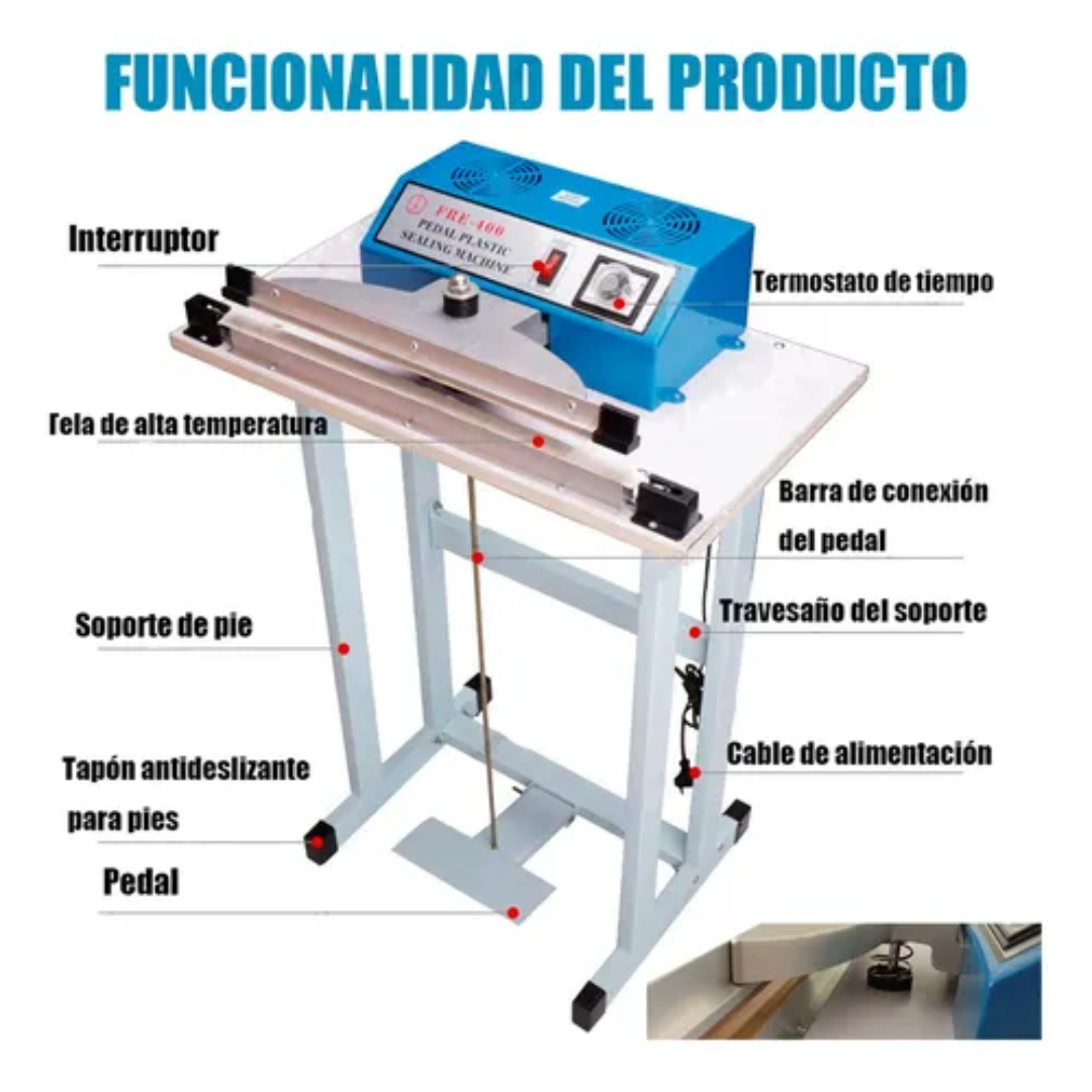 Selladora Cortadora De Bolsa De 60cm Con Pedal 600w-7