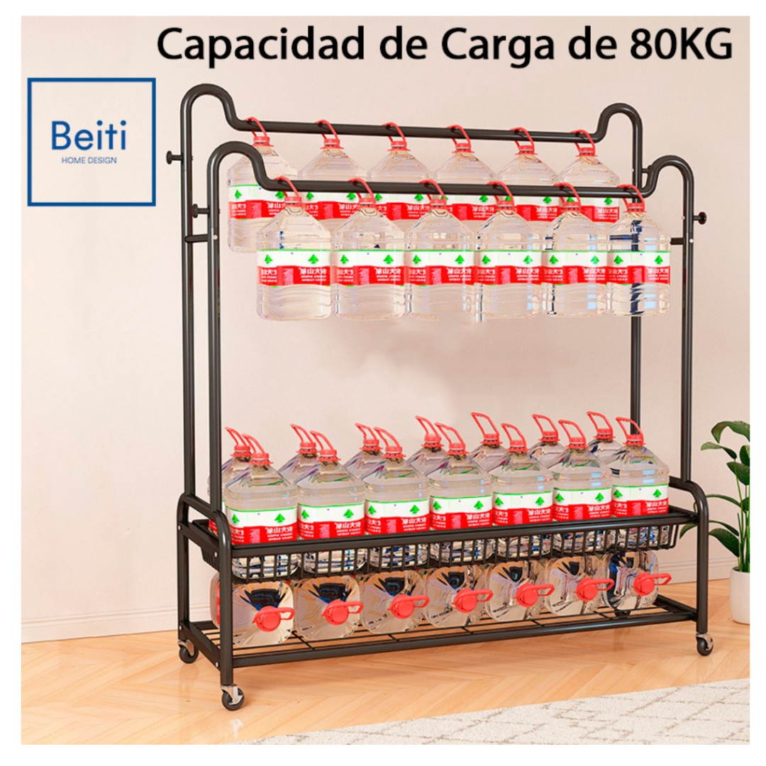 Perchero Organizador Colgante De Ropa Doble Con Ruedas 120cm-6