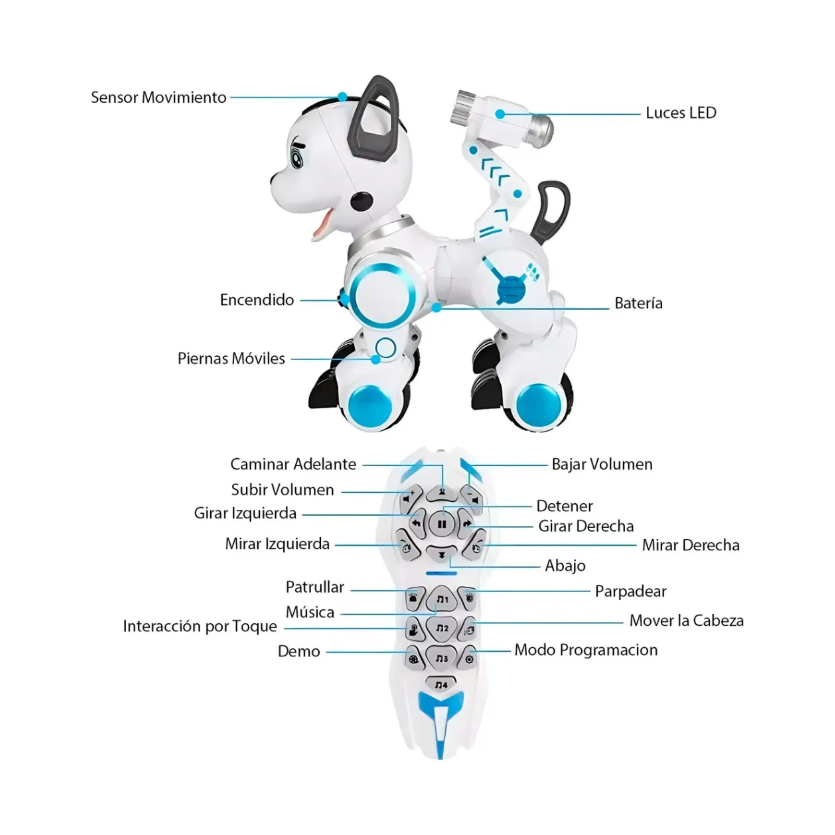 Perro Robot Inteligente Interactivo Juguete Niños Gestos-7
