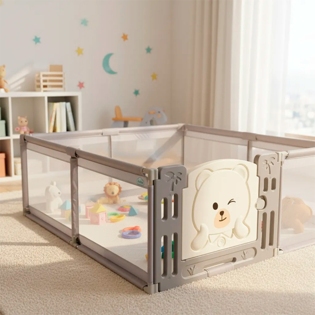 Corral Infantil Puerta Osito Malla Con Pelotas 180x200cm Oso-2