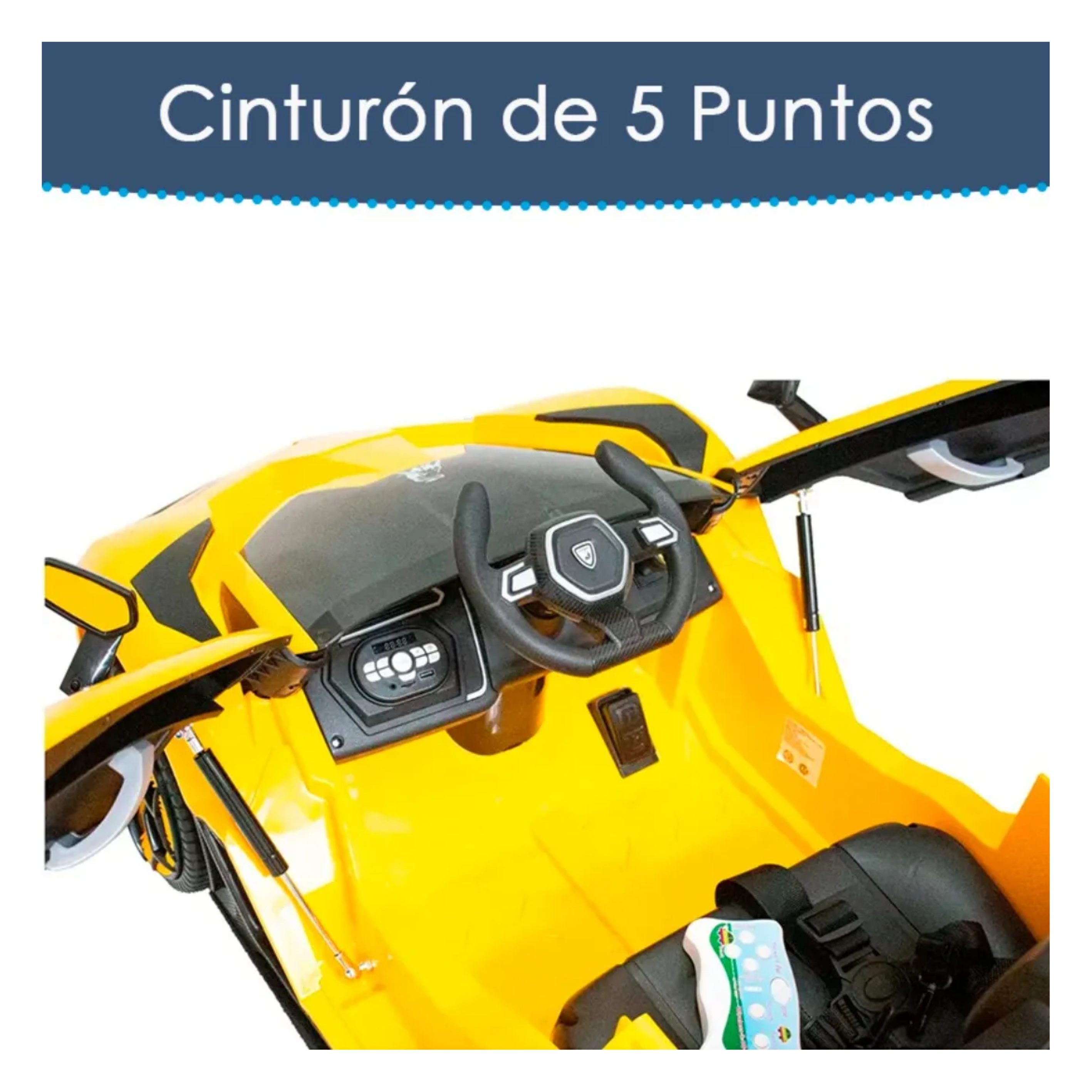 Auto Electrico Niños Lamborghini Lux Bateria Alta Duracion Amarillo-3