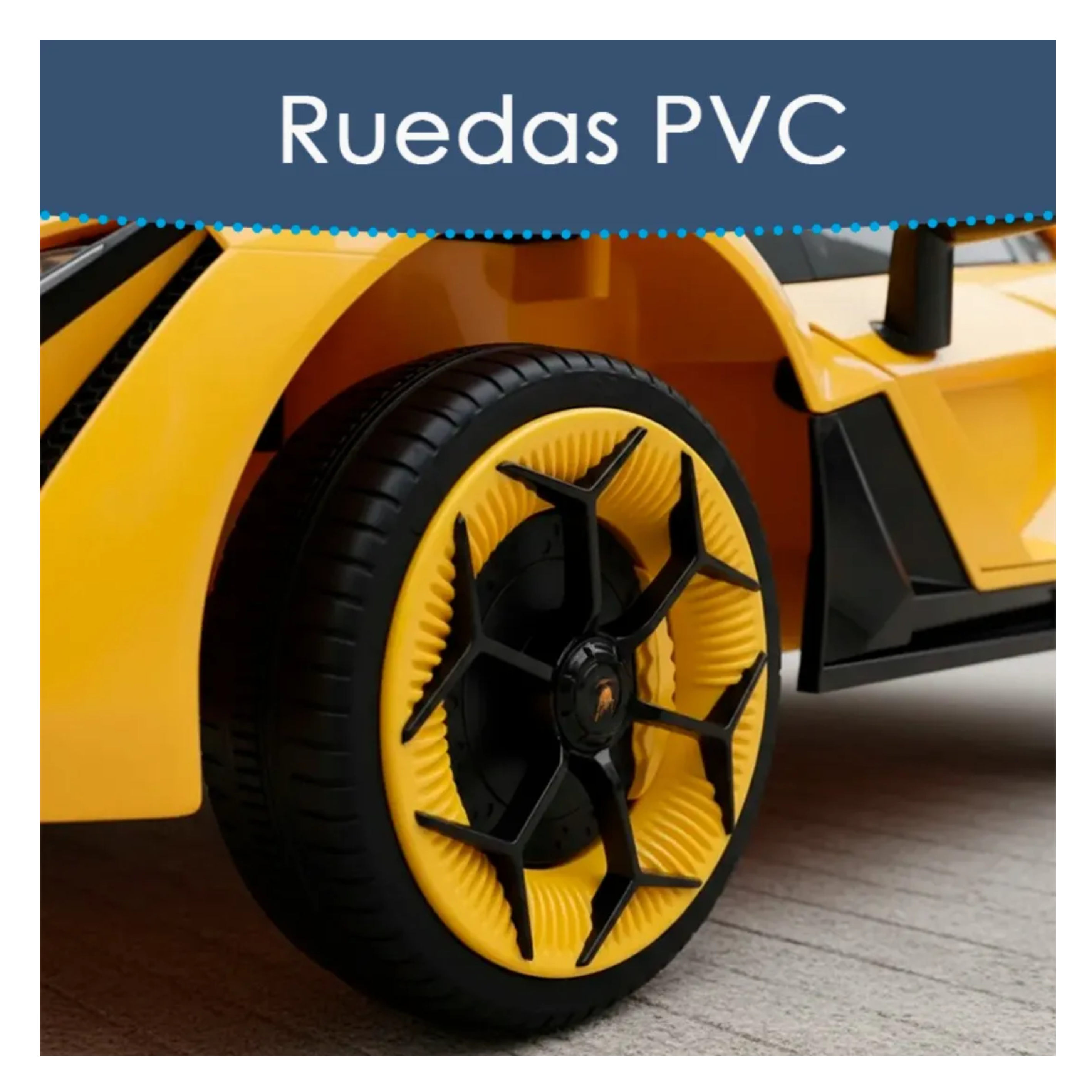 Auto Electrico Niños Lamborghini Lux Bateria Alta Duracion Amarillo-5