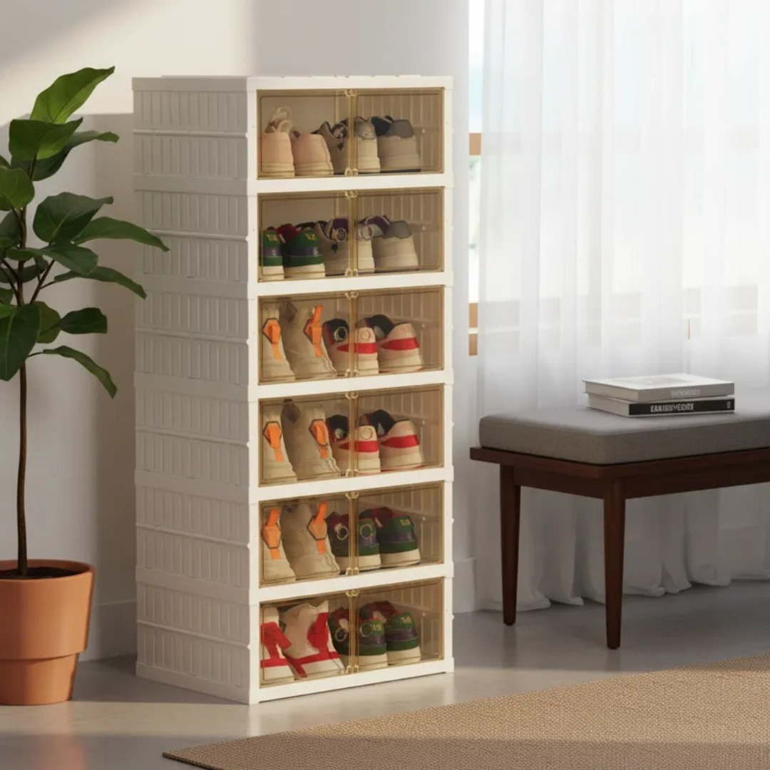 Mueble Zapatero Plegable Organizador 6 Niveles 12 Zapatos-5