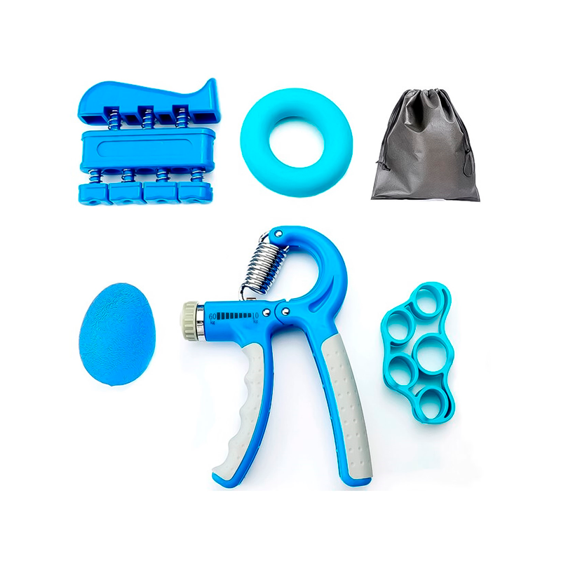 Set Hand Grip Ejercitador Manos Y Antebrazo Fitnics 10-60 Kg Azul-0