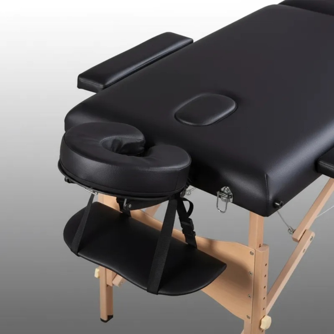 Camilla Para Masajes Con Apoyo Facial De Madera 1.8m Negra-4