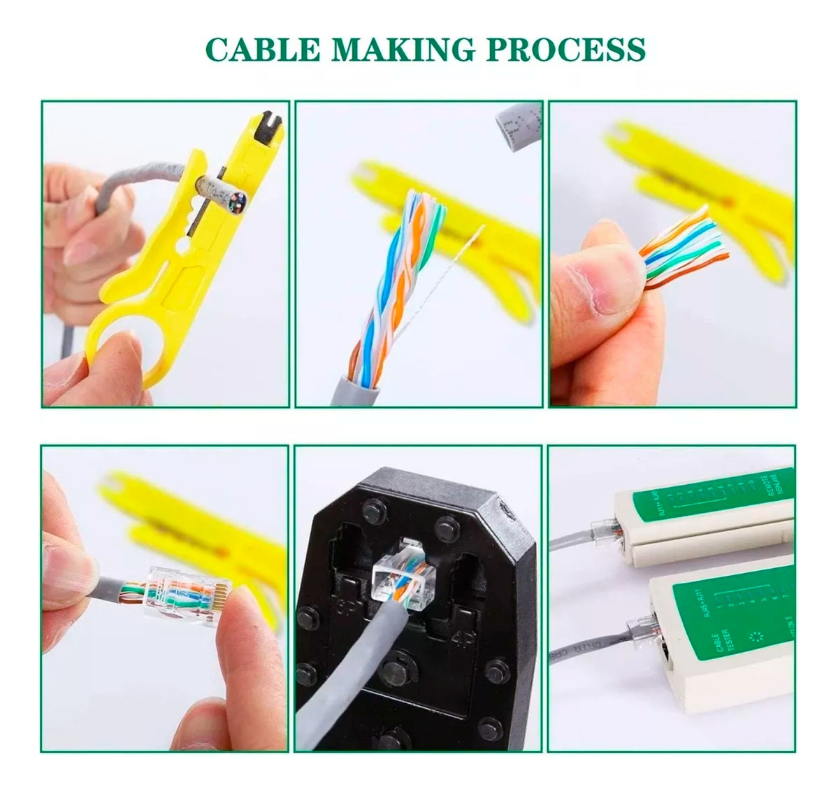 Kit Herramientas Cableado Tester Rj45 Utp Lan Crimpeadora -3