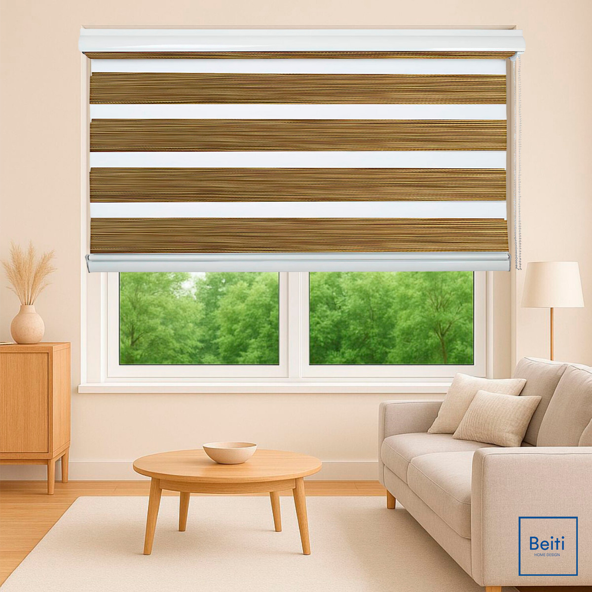 Cortina Roller Jaspeada Duo Zebra Día Noche 100x240cm-3