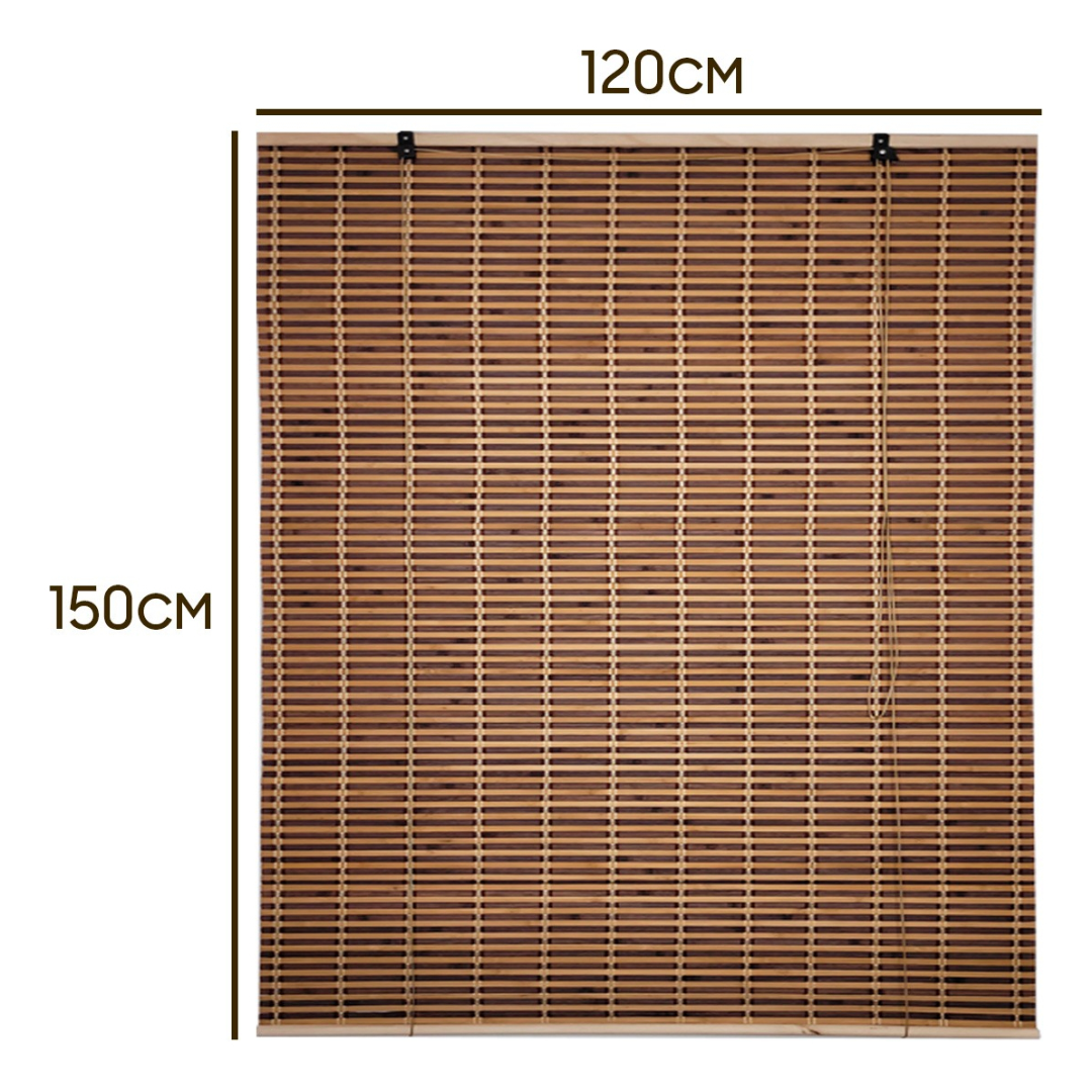 Cortina Bambú Persiana Bicolor 120x150 Roller Con Diseños-2