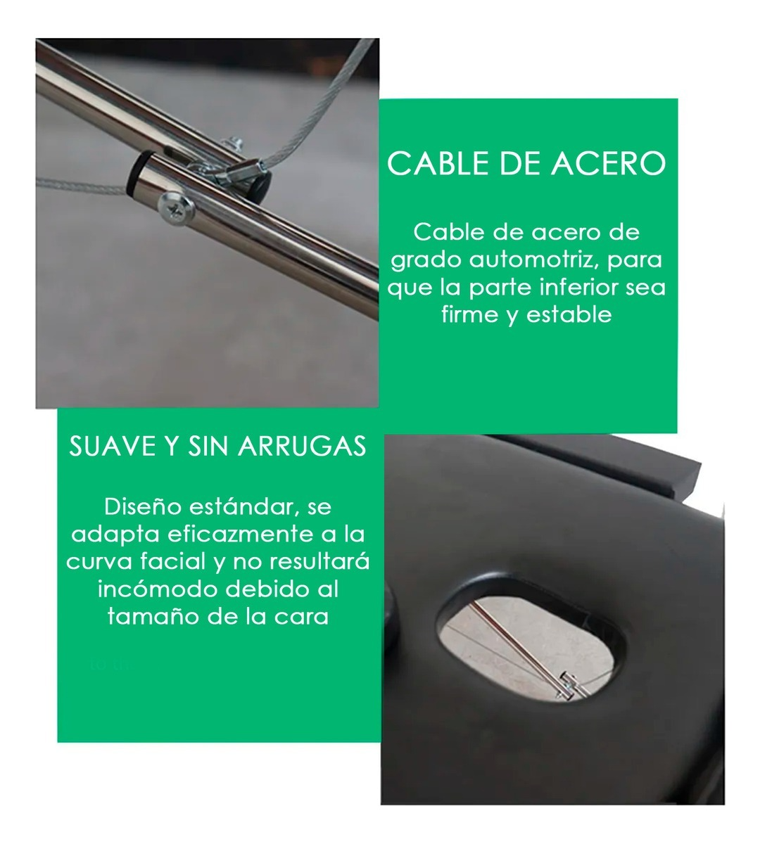 Cama Masajes Estetica 200kg Altura Ajustable Plegable Negro-6