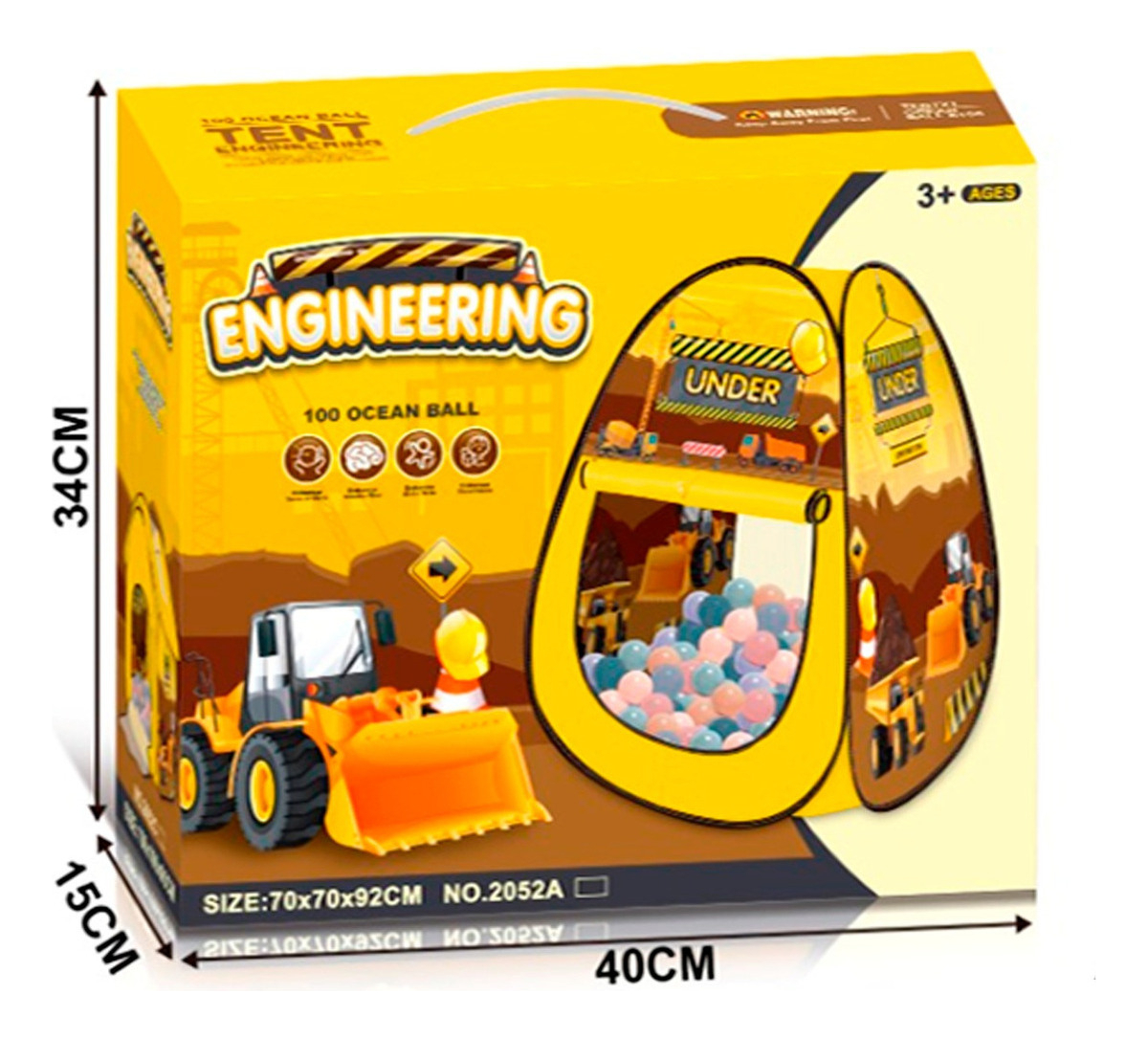 Carpa Infantil Piscina 100 Pelota Ingeniero Juego Niños-2