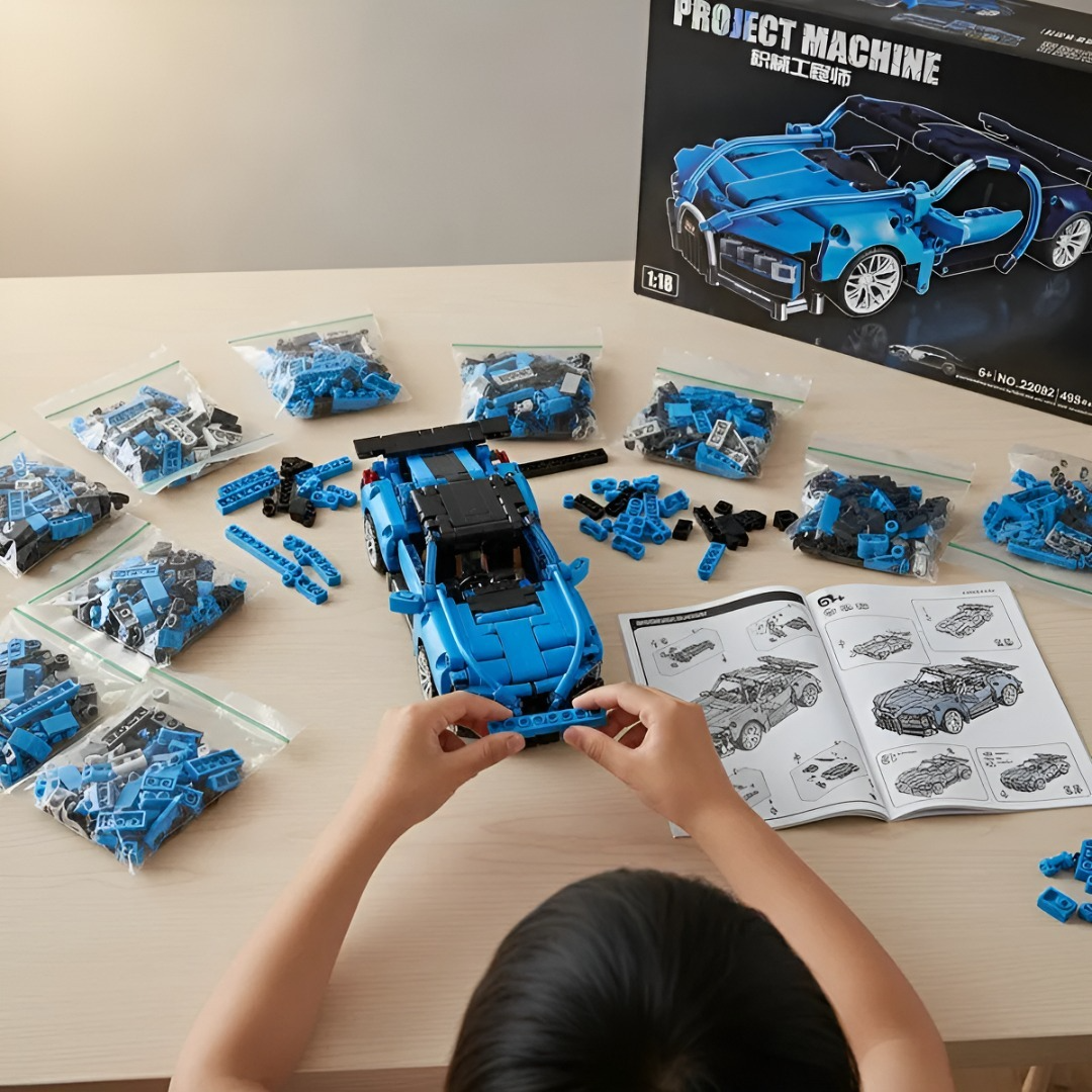 Bloques Construcción Auto Bugatti 482p Armable Juguete Niños-2