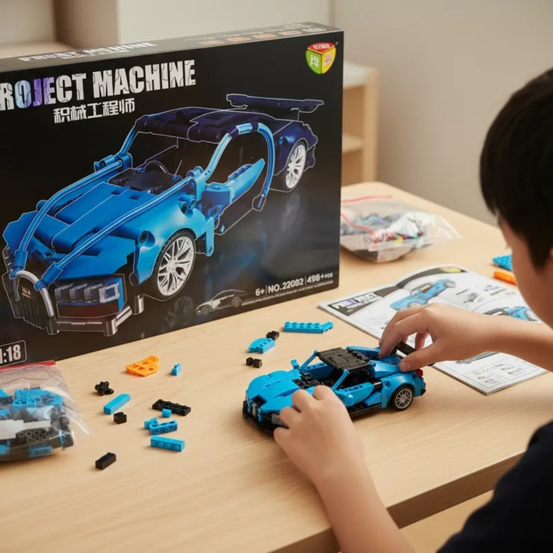 Bloques Construcción Auto Bugatti 482p Armable Juguete Niños-5