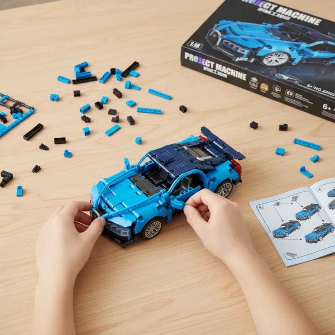 Bloques Construcción Auto Bugatti 482p Armable Juguete Niños-7