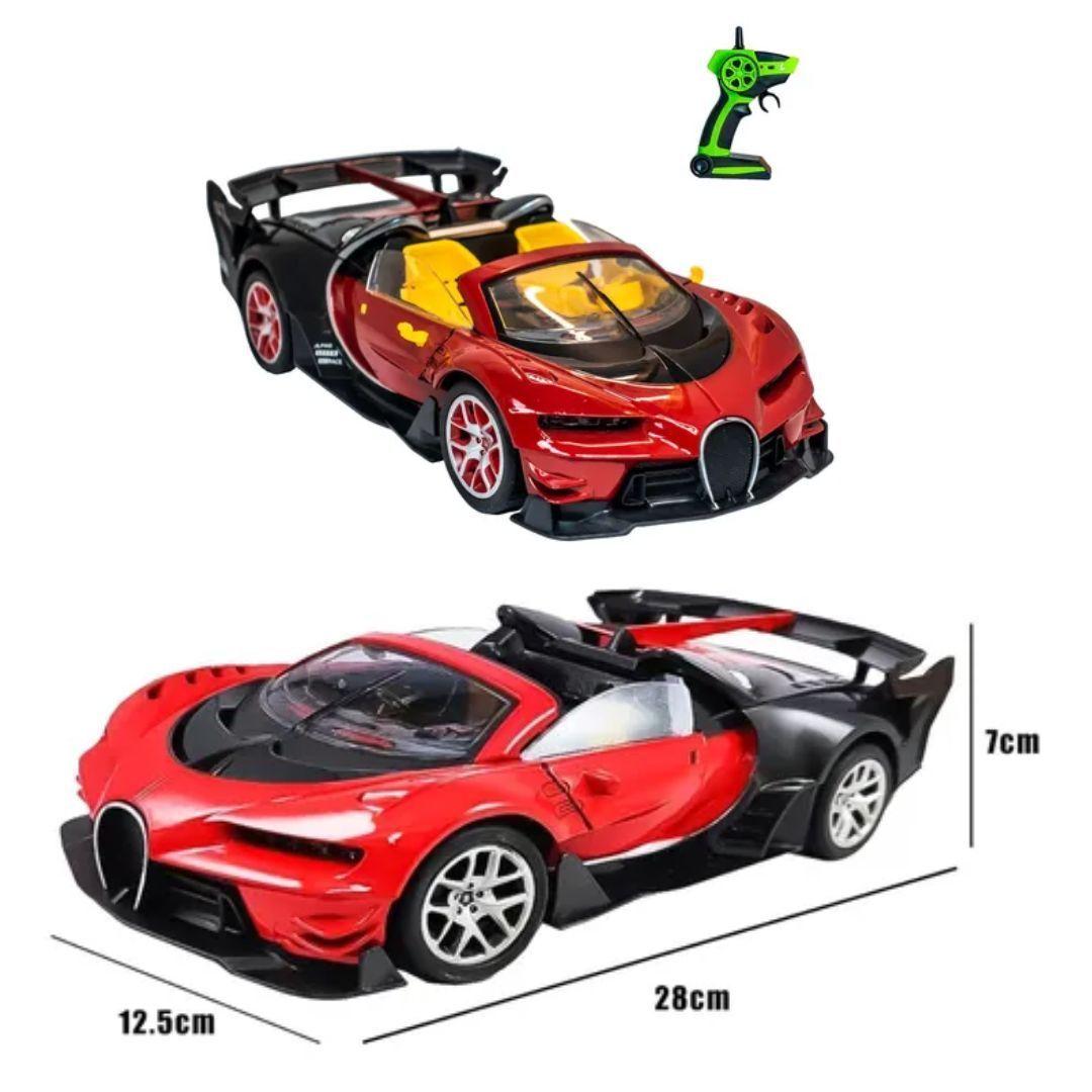 Auto A Control Remoto Tipo Bugatti Recargable Rapido rojo-1