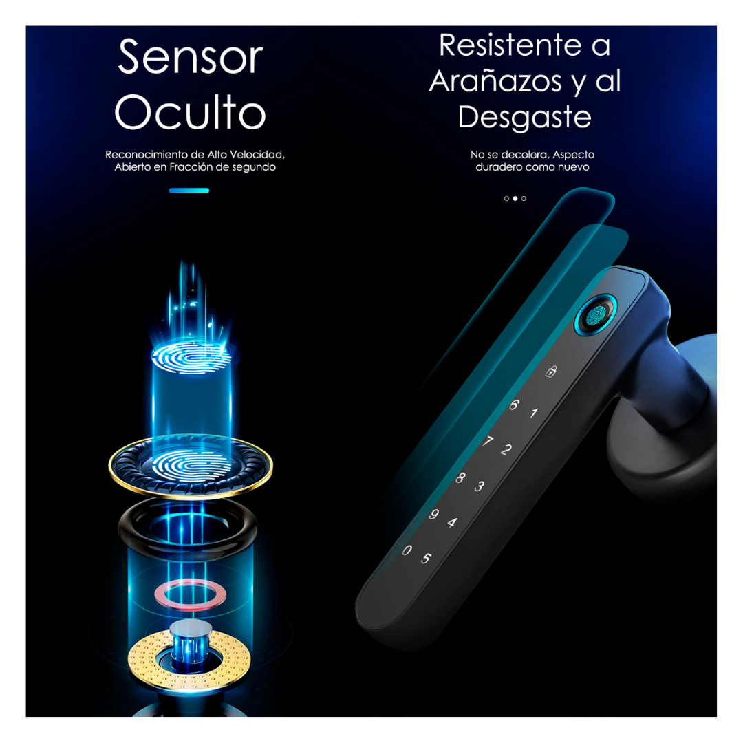 Cerradura Inteligente Manilla Wifi Con Huella Codigo Y Llave-7