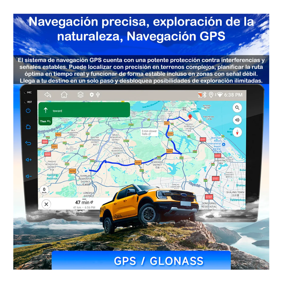 Radio Pantalla Auto Tactil 10.2 Pulgadas Tv Android 11.0 32gb Gps 2gb De Ram Wifi Dual Band 2.4 Y 5g-7