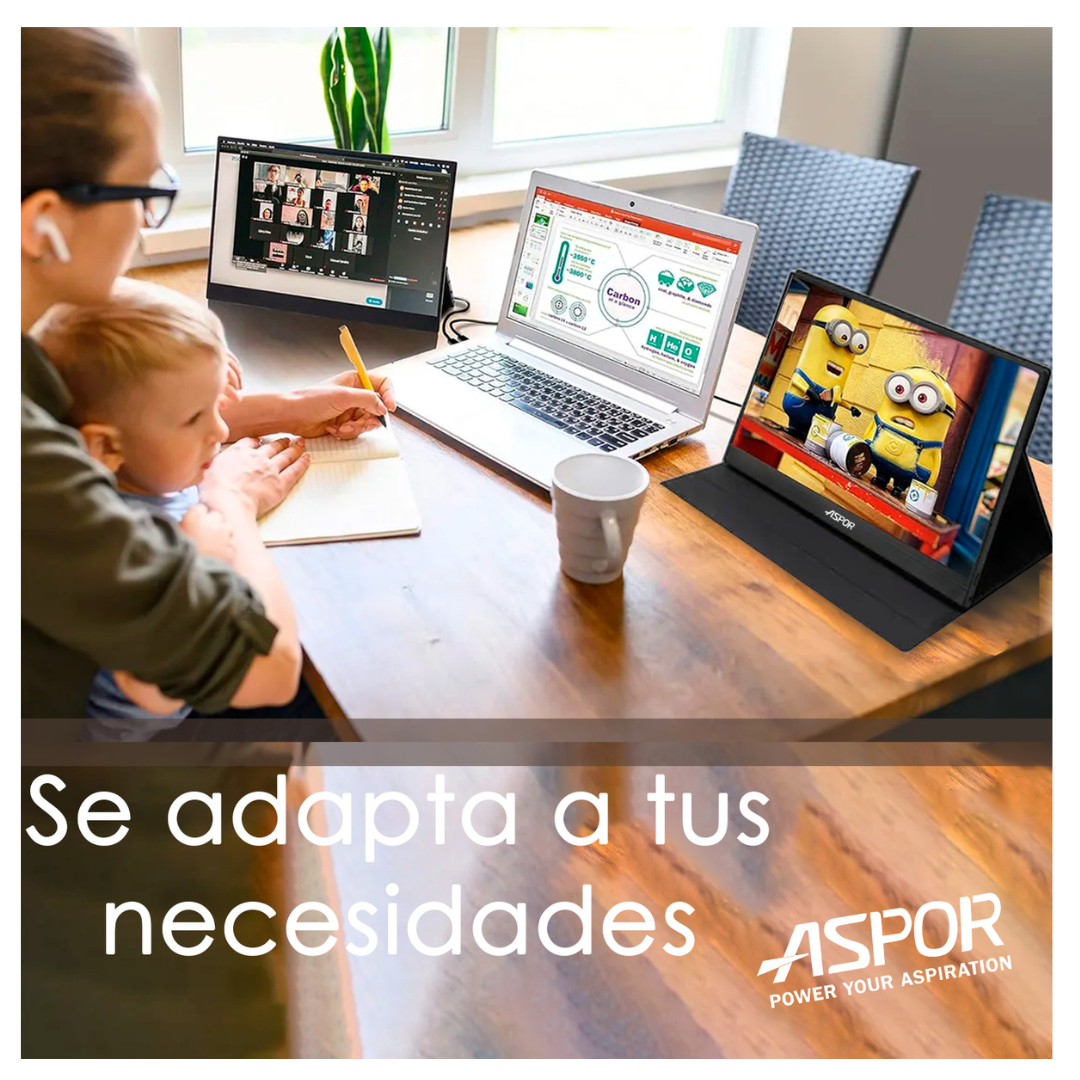 Monitor Portatil 18.5 120hz Full Hd Con Parlante Y Case-3